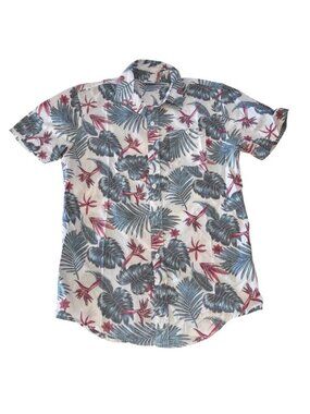Men's shirt by DC , Med, white, green , orange Hawaiian print